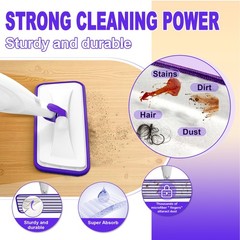 Spray Mops for Hardwood Floor Cleaning: Purple Mop with pads,