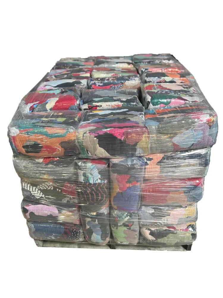 Pallet of Color Knit T-Shirt Wiping Rags – 600 lbs.- 60×10 Bags- Absorbent