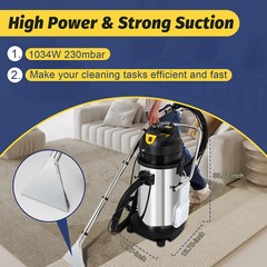 40L 3in1 Commercial Carpet Cleaning Machine, Vacuum Cleaner Extractor