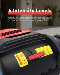 POHIR 41″ Walk-Behind Hand Push Floor Sweeper 15 Gallon Waste Container Red Kit