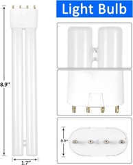 AMUFER 18W Bug Zapper Replacement Bulb, H-Shaped Tube with 4-Pin Base Bug Light