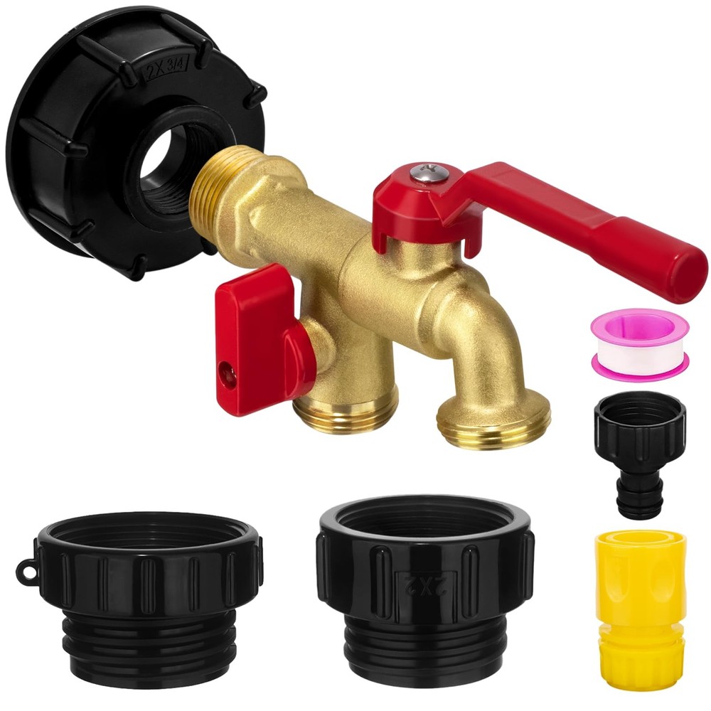 IBC Tote Hose Adapter Dual Outlet 46.47 cubic inches, valve