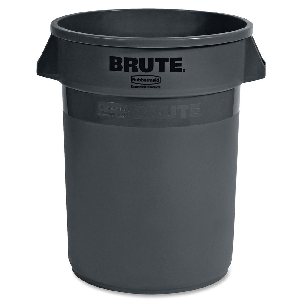 Round Brute Container, Plastic, 32 Gal, Gray RCP-263200GY