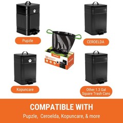 Pupzle Dog Poop Bin Liners Compatible with 1 Count (Pack of 30), Black