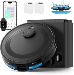 Lefant LiDAR Robot Vacuum and Mop Combo,75-Days Self-Emptying,6000Pa Black
