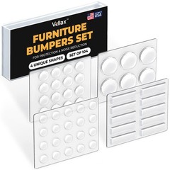 104 Clear Cabinet Bumper Pads – Self-Adhesive 104 Pcs – Mix Pack, Transparent