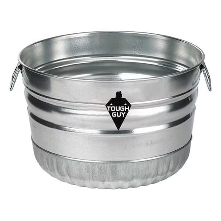 Utility Tub, 9-1/3 Gal. Gal., Silver, 3Anr9