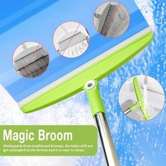 Silicone Air Broom,Multifunction Magic Broom with Long Gray Green
