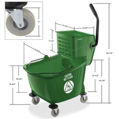 33 Quart Commercial Mop Bucket with Side Press Wringer, Green