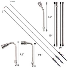 Hourleey 9 Pack Pressure Washer Extension Wand 4 x 3 x 5 inches, Silver