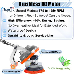 15″ Floor Buffer Machine, Commercial Floor Scrubber Machine with Brushes and Pad