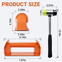 Floor Gap Fixer Tool Kit with Rubber Mallet for Laminate,Vinyl Plank, Orange