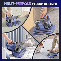 Mattress Vacuum Cleaner, 16kPa Bed Cleaner with 253.7nm Bluish Purple