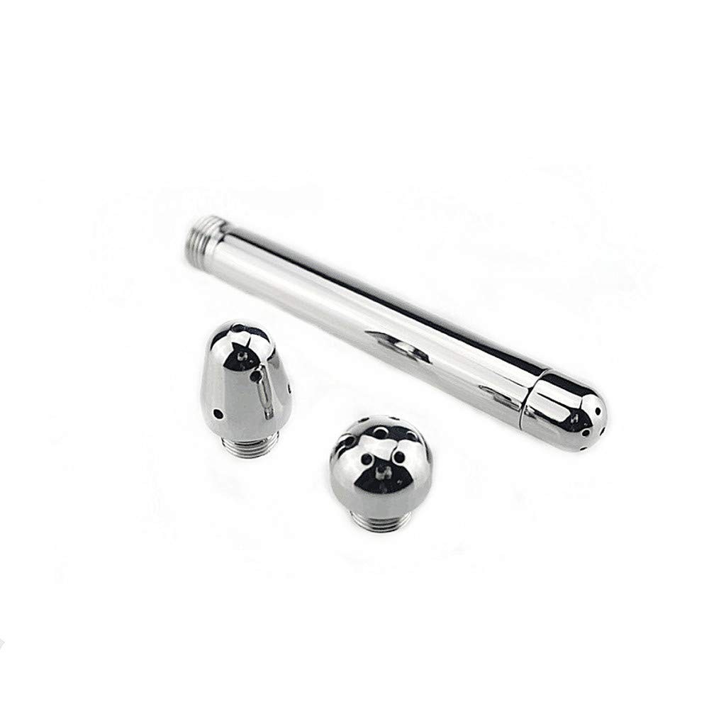 Bathroom Handheld 3 Heads Aluminum Enema Shower 1 Count (Pack of 1), Silver