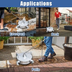 janz 14″ Pressure Washer Surface Cleaner 14 Inch Silvery White, silvery white