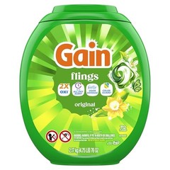 Gain Flings Liquid Washing Detergent Pods, Now with 112 Count (Pack of 1)
