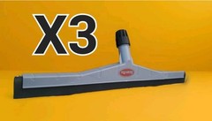 22″ Floor Squeegee Head Double-Foam Rubber Blade, Plastic Gray QTY-3