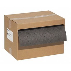 Spilltech Sorbent Roll, 19 gal, 15 in x 100 ft, , Gray, Polypropylene GRF100H-BX