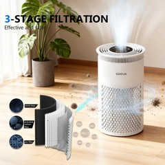 Azeus C8 True HEPA Air Purifier, 5-Stage Filtration, 360° Air Intake, Ultra