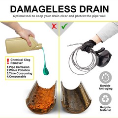 Drainsoon Auger 25 Foot Plumbing Snake Drain Auger Sink Auger Hair Clog Remover