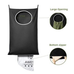 KEEPJOY XL 2-Pack Door Hanging Laundry Hamper, Size 36.5X22.5 XL, Black-2Pack