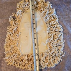 Vintage 3 COTTON COMMERCIAL DUST MOP HEAD ROUND HOLE U SHAPE SPLIT POCKET USA