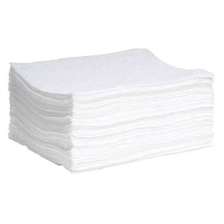 Spilltech Wpd100m Sorbent Pad, 17 Gal, 15 In X 19 In, Oil, White, 100 Pk