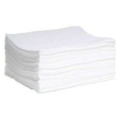Spilltech Wpd100m Sorbent Pad, 17 Gal, 15 In X 19 In, Oil, White, 100 Pk