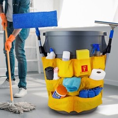 Trash Can Caddy Bag | Brute Compatible | Fits 32-55 Gallon Can | 12 Pockets