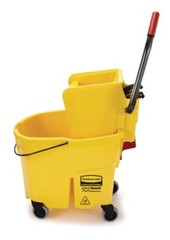 WaveBrake 35 Qt Yellow Mop Bucket with Integrated Wringer and Pour Spout