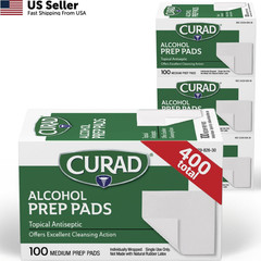Curad, Alcohol Prep Pads, Medium 100 Count (Pack of 4), Original Version