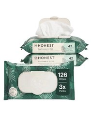 The Honest Company Hypoallergenic Flushable Wipes Sensitive Skin 42 Ct Pack of 3