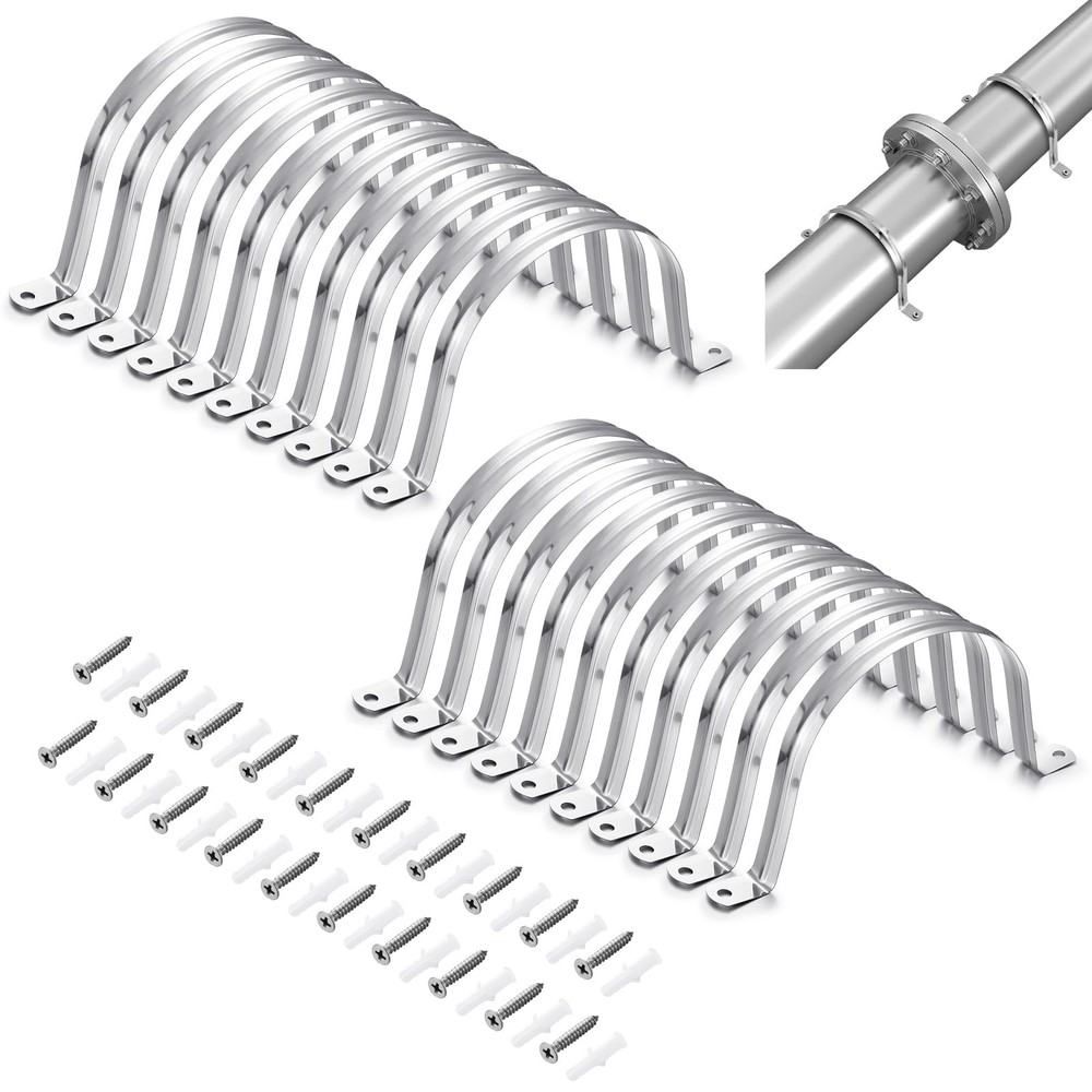 MorningRo 20 Pcs Hangers for 4″ Dust Collection Hose and Pipe main black