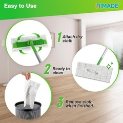 UNIMADE Dry Sweeping Cloths, 180 Count Mop Refill Compatible 180 Count, White