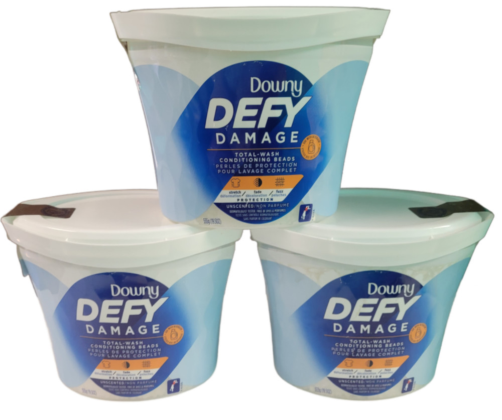 3 PACK Downy Defy Damage Total-Wash Conditioning Beads Unscented Sealed READ