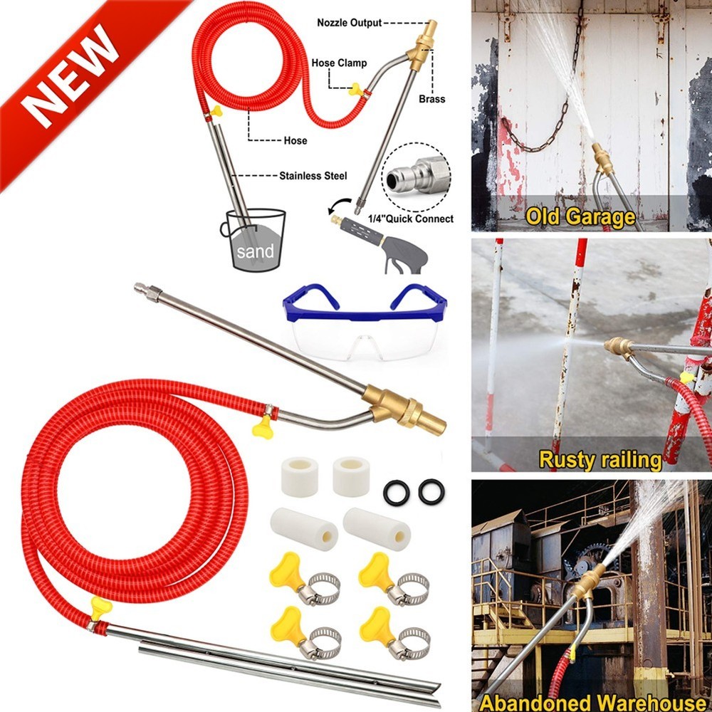 High Capacity Pressure Washer Wet Sand Blasting Kit with Safety Glasses