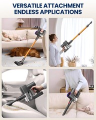 Zynet S8 Cordless Vacuum Cleaner 500W/45Kpa/40Mins Lightweight Stick Vacuum For