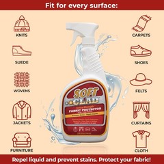 Extra Strength Fabric Protector Spray Prevents 32 Fl Oz (Pack of 1), Clear