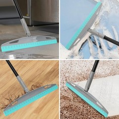Silicone Floor Squeegee Broom 59 Inch Rubber Air Broom for Bathroom Kitchen Pet