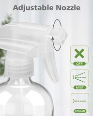 Rionisor Glass Spray Bottles with Silicone Sleeve 16 Ounces, White