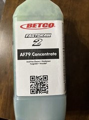2 Liter Bottle Betco AF79 Concentrate Disinfectant Bathroom Cleaner P/N 331