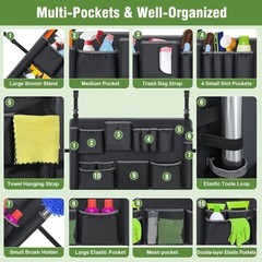 Can Caddy Bags Fit 32-55 Gallon Garbage Bins, Garbage Bin Caddy Bag Organizer