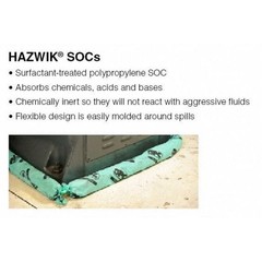 Brady Haz412 Sorbent Sock, 12 Gal, 3 In X 48 In, Harsh Chemicals, Green, 12 Pk