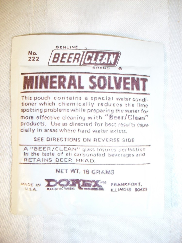 BEER CLEAN MINERAL SOLVENT POWDER — 16 GRAM PACKETS — 100 PER CASE