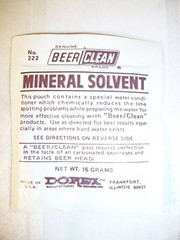 BEER CLEAN MINERAL SOLVENT POWDER — 16 GRAM PACKETS — 100 PER CASE