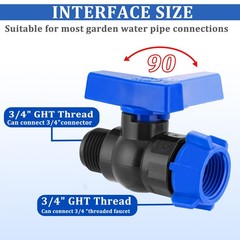 4 Pack 3/4 GHT High-Flow Garden Hose Shut inch, 360° Swivel Ball Valve