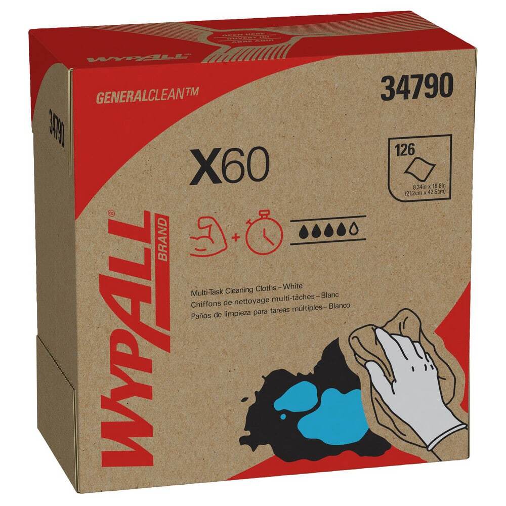 WypAll 89805600/34790 Shop Towel/Industrial Wipes: Dry Pop-Up, White