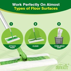 HOMEXCEL Dry Sweeping Cloths Pads Compatible with Swiffer Sweeper,…