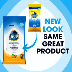 Pledge Multi-Surface Wipes, pH-Balanced formula – 25 ct.