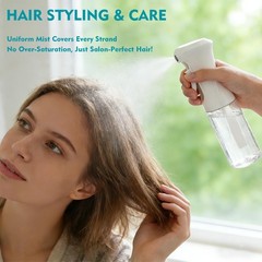 HPPFFY Continuous Spray Bottle, 6.8 OZ Hair Bottles, Ounces, White